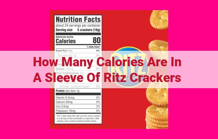 how many calories are in a sleeve of ritz crackers