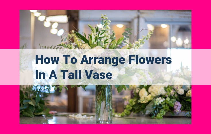 how to arrange flowers in a tall vase