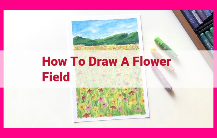 how to draw a flower field