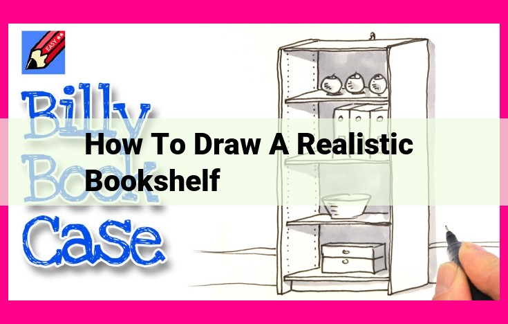 how to draw a realistic bookshelf