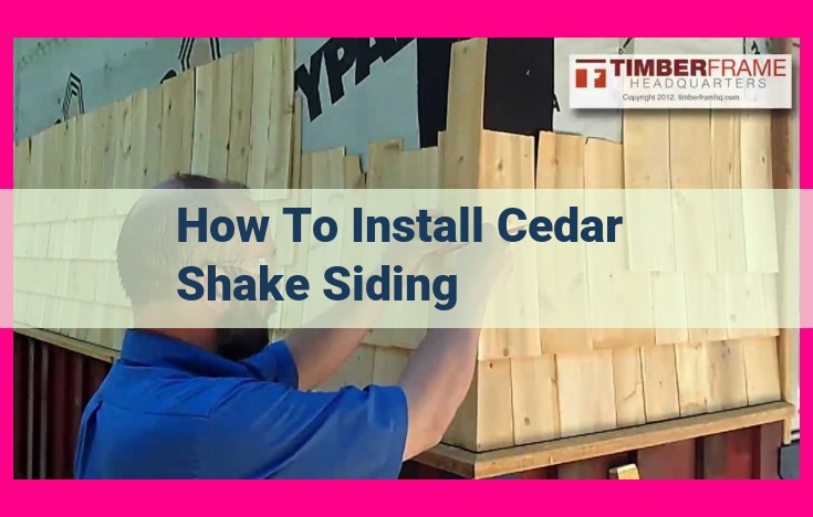 how to install cedar shake siding