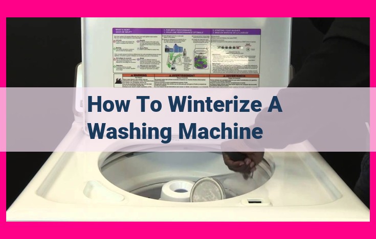 how to winterize a washing machine