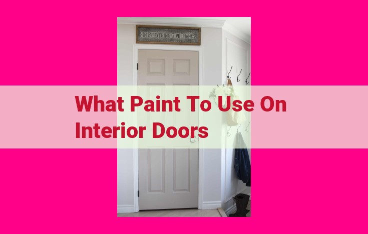 what paint to use on interior doors